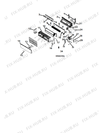 Схема №1 INAC24E (F100343) с изображением Пульт для сплит-системы Indesit C00386453