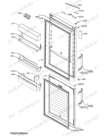 Взрыв-схема холодильника Electrolux EN3486MOW - Схема узла Door 003