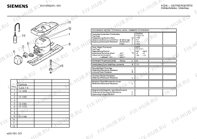 Взрыв-схема холодильника Siemens KU14R02 - Схема узла 03