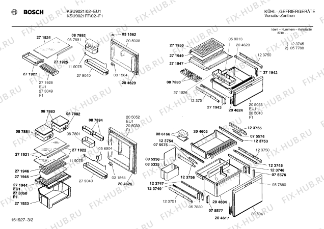 Схема №2 KSU9031 с изображением Столешница для холодильной камеры Bosch 00209221