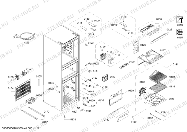 Схема №1 KG28US12EK с изображением Направляющая для холодильника Siemens 00791352