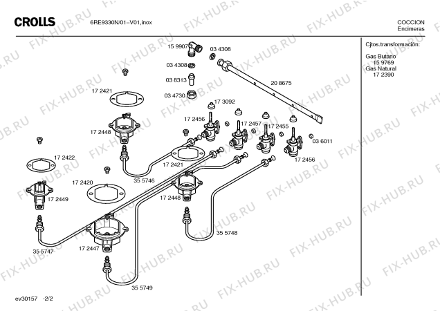 Схема №1 6RE9330N с изображением Столешница для плиты (духовки) Bosch 00215271