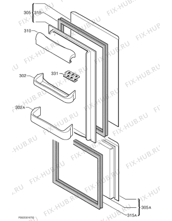 Взрыв-схема холодильника Silentic 195553_41477 - Схема узла Door 003