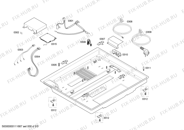 Взрыв-схема плиты (духовки) Siemens ER657502E - Схема узла 03