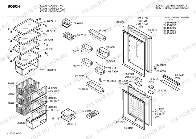 Схема №1 KGE2615IE с изображением Планка для холодильника Bosch 00352329