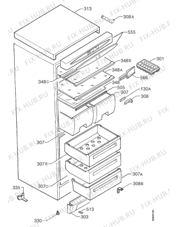 Взрыв-схема холодильника Juno JKG7400M - Схема узла Housing 001