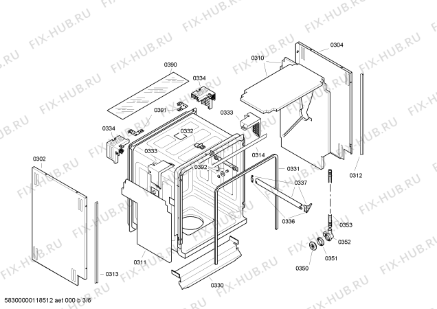 Схема №1 SGI55M52EU с изображением Передняя панель для посудомоечной машины Bosch 00661406
