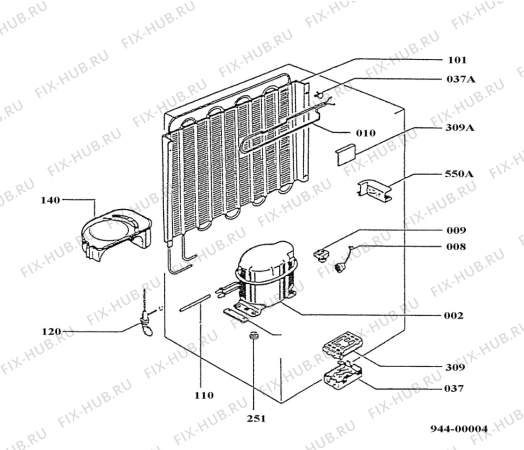 Взрыв-схема холодильника Electrolux QHK2-104/G - Схема узла Functional parts