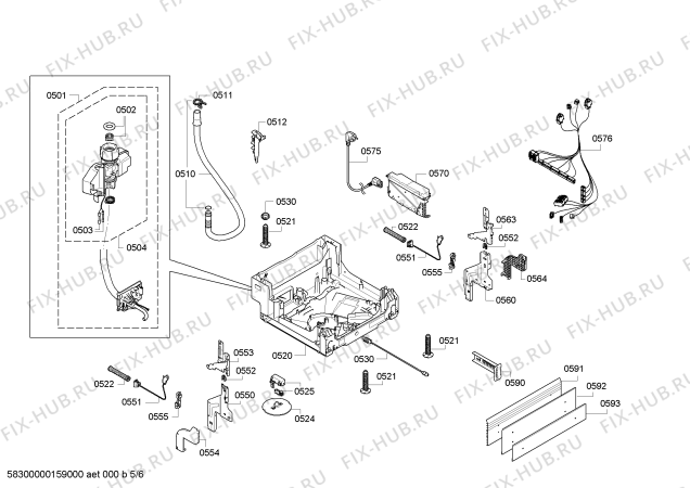 Схема №2 SPU40E12SK с изображением Передняя панель для посудомоечной машины Bosch 00707575