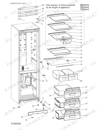 Взрыв-схема холодильника Indesit IB13ANF (F075003) - Схема узла