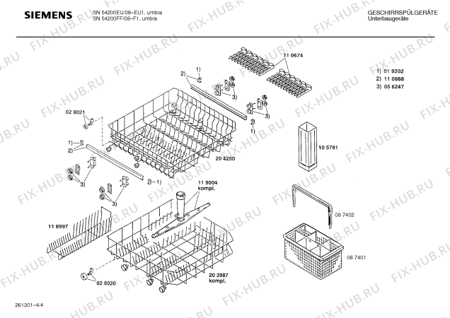 Взрыв-схема посудомоечной машины Siemens SN54200FF - Схема узла 04