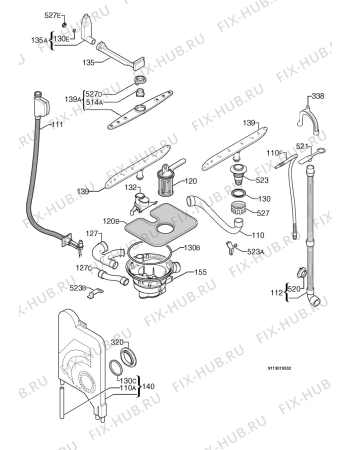 Взрыв-схема посудомоечной машины Rex Electrolux TT900XE - Схема узла Hydraulic System 272