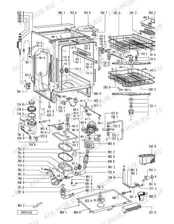 Схема №1 445 398 10 (DW412) с изображением Обшивка для электропосудомоечной машины Whirlpool 481245379956