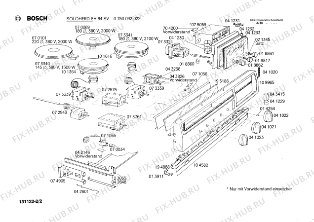 Взрыв-схема плиты (духовки) Bosch 0750092022 EH64SV - Схема узла 02
