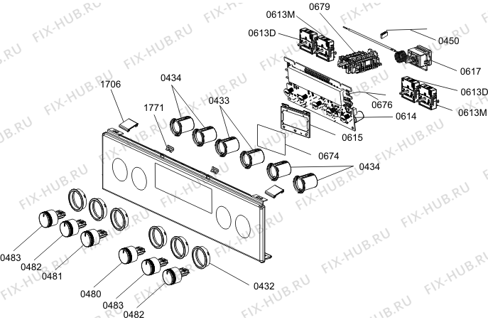 Взрыв-схема плиты (духовки) Asko CC962618S-400V (728744, FR614F-AEKQ2) - Схема узла 05