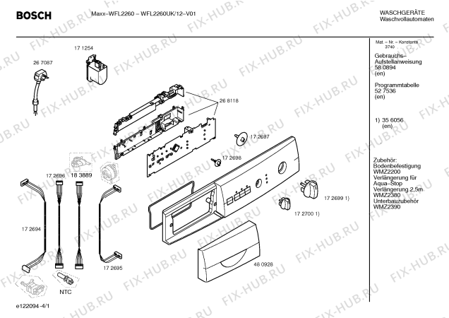 Схема №1 WFL2860GB WFL2860 с изображением Ручка для стиралки Bosch 00480928