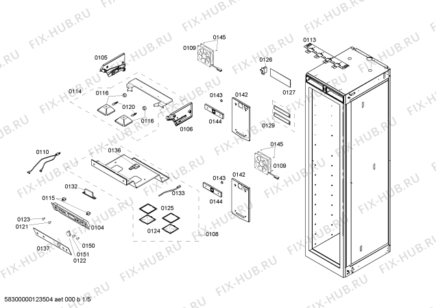 Схема №1 RW464260AU с изображением Крышка для холодильника Bosch 00478702