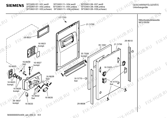 Схема №2 SF53601 с изображением Инструкция по эксплуатации для посудомойки Siemens 00586086