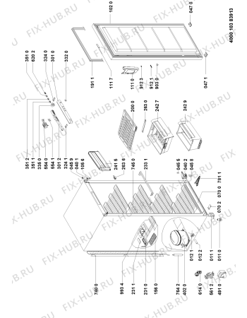 Схема №1 PFV 160W A+ с изображением Корпусная деталь для холодильника Whirlpool 481051045551