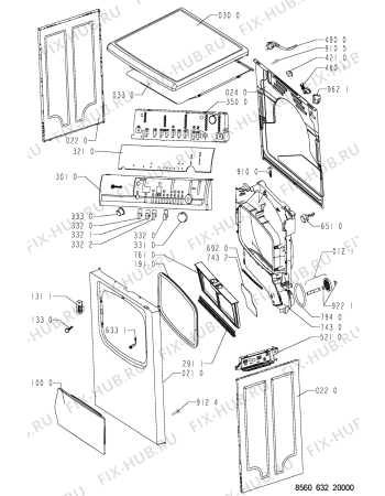 Схема №1 TRAK 6320 с изображением Декоративная панель для сушилки Whirlpool 481245211425