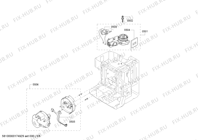 Взрыв-схема кофеварки (кофемашины) Siemens TE806201RW EQ. 8 series 600 - Схема узла 05
