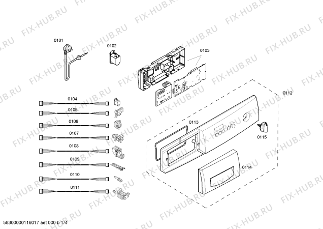 Схема №2 WAA28260FG с изображением Панель управления для стиральной машины Bosch 00661822