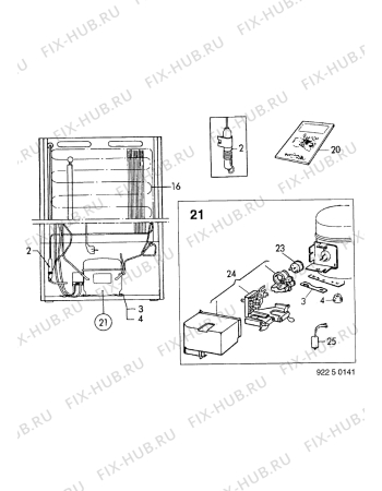 Взрыв-схема холодильника Electrolux EU2305C - Схема узла Cooling system 017