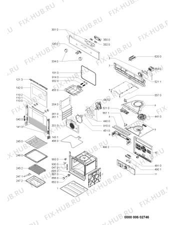 Схема №1 OVC10S (F091111) с изображением Инструкция по эксплуатации для плиты (духовки) Indesit C00371351