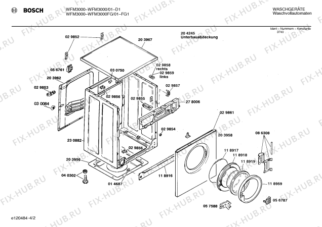 Схема №1 WFM3000 с изображением Панель управления для стиралки Bosch 00270998