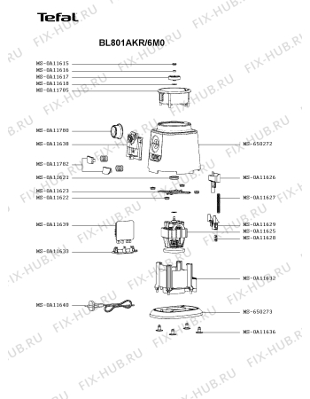 Схема №1 BL801AKR/6M0 с изображением Элемент корпуса для электроблендера Tefal MS-650273