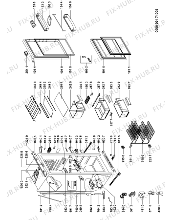 Схема №1 KRCB 6050 с изображением Вноска для холодильника Whirlpool 481246049801