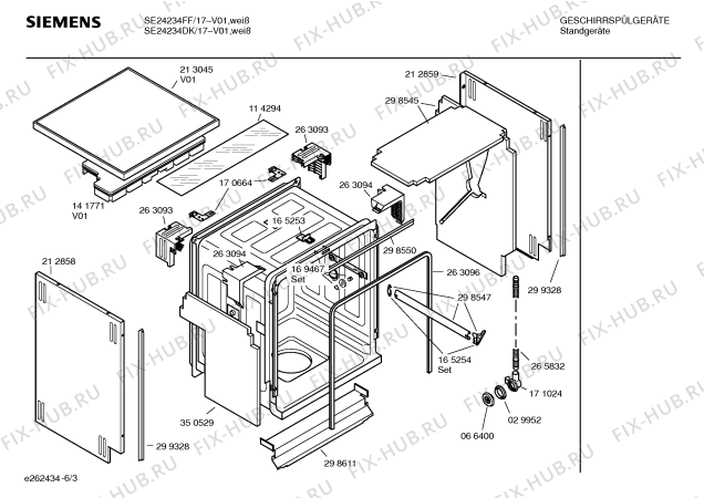 Схема №2 SE24234FF с изображением Передняя панель для посудомойки Siemens 00357651