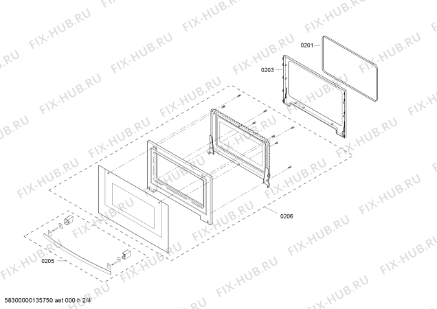 Схема №1 HBC84E623 с изображением Дверь для плиты (духовки) Bosch 00685673