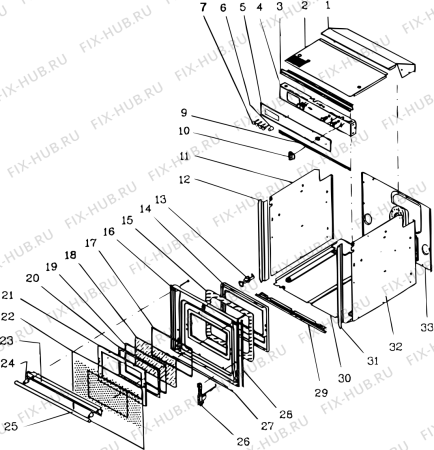 Взрыв-схема плиты (духовки) SCHOLTES FC116XMTCH400 (F008876) - Схема узла
