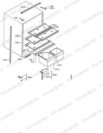 Взрыв-схема холодильника Electrolux ER6622P - Схема узла Housing 001