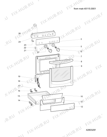 Взрыв-схема плиты (духовки) Indesit IS60G1W (F074373) - Схема узла