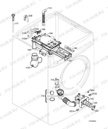 Взрыв-схема стиральной машины Electrolux EWW14470W - Схема узла Hydraulic System 272
