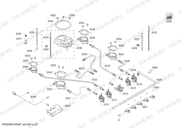 Взрыв-схема плиты (духовки) Siemens EC945RB91I 4G+1W SE90F IH5 - Схема узла 02