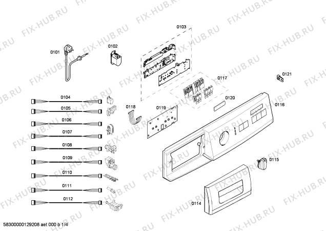 Схема №1 WM10A261II с изображением Панель управления для стиралки Siemens 00669343