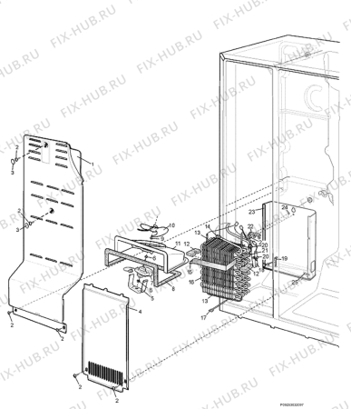 Взрыв-схема холодильника Electrolux ENL61600X - Схема узла Section 4