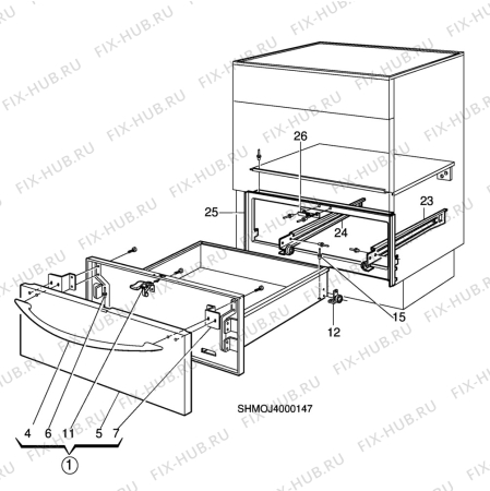 Взрыв-схема комплектующей Electrolux EK7165 - Схема узла H10 Storage/Warming