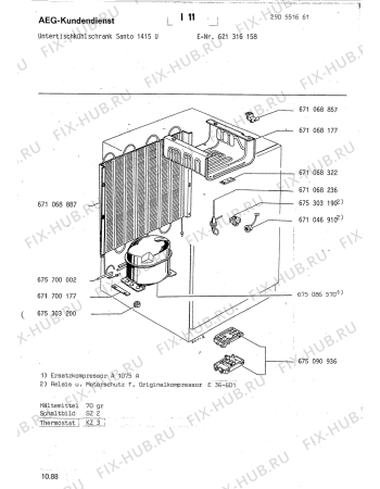 Взрыв-схема холодильника Aeg SAN1415 U - Схема узла Section2