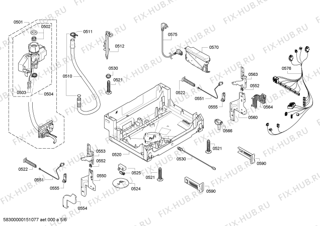 Взрыв-схема посудомоечной машины Bosch SMV58M90EU - Схема узла 05