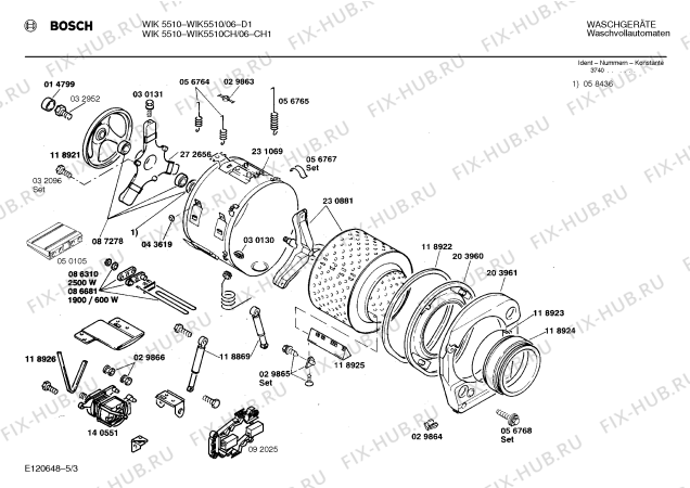 Взрыв-схема стиральной машины Bosch WIK5510CH WIK5510 - Схема узла 03