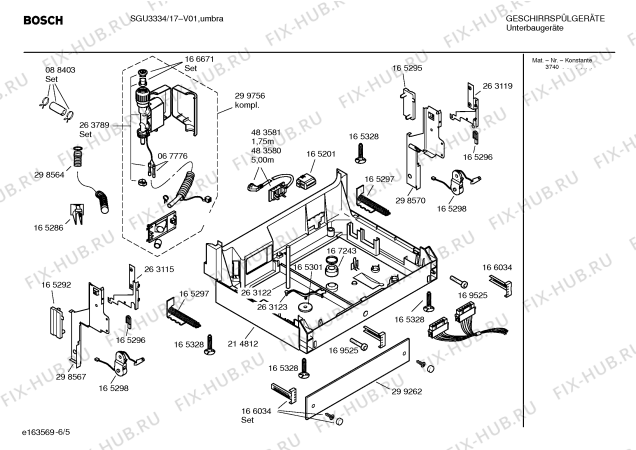 Взрыв-схема посудомоечной машины Bosch SGU3334 - Схема узла 05