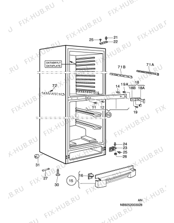 Взрыв-схема холодильника Electrolux ERF3200 - Схема узла C10 Cabinet