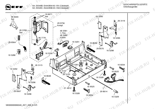 Схема №2 S4456A3 Art:SI657b с изображением Инструкция по эксплуатации для посудомоечной машины Bosch 00586617