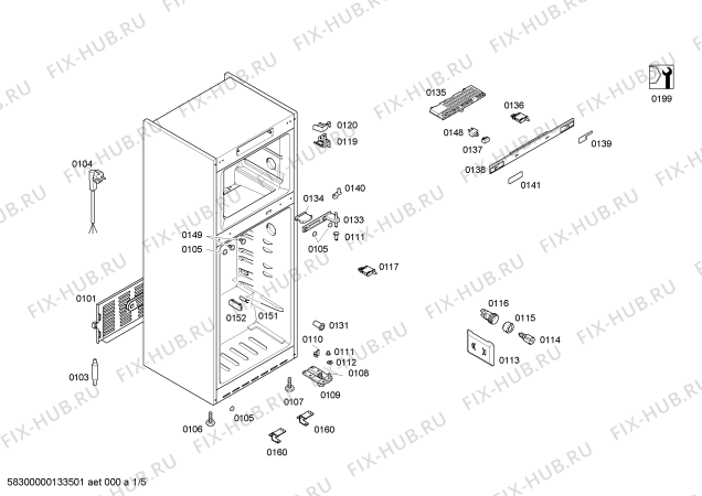 Схема №1 KDN40A71NE с изображением Дверь для холодильника Bosch 00247102