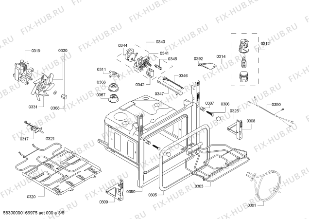 Взрыв-схема плиты (духовки) Bosch HBA63B222F H.BO.PY.L3D.IN.GLASS.B2a.B.E3_C/// - Схема узла 03