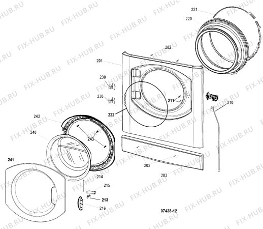 Взрыв-схема стиральной машины Hotpoint WML540PUKK (F065122) - Схема узла